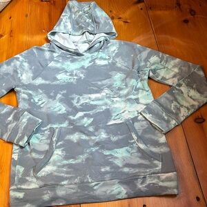 ATHLETA GIRL 16 Teal Tie Dye In Your Element Hooded Sweatshirt Pullover